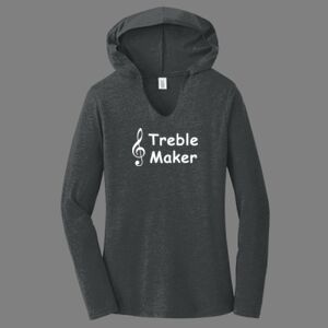 TriBlend Women's Hooded Long Sleeve Tee-music Thumbnail
