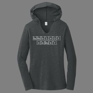 TriBlend Women's Hooded Long Sleeve Tee-music Thumbnail