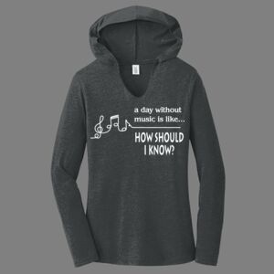TriBlend Women's Hooded Long Sleeve Tee-music Thumbnail