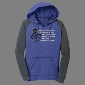Women's Lightweight Fleece Raglan Hoodie-music Thumbnail