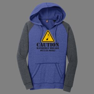 Women's Lightweight Fleece Raglan Hoodie-music Thumbnail