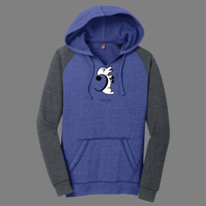 Women's Lightweight Fleece Raglan Hoodie-music Thumbnail