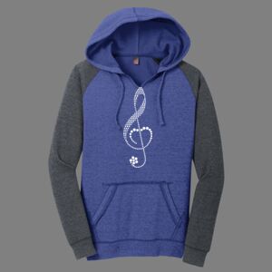 Women's Lightweight Fleece Raglan Hoodie-music Thumbnail