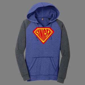 Women's Lightweight Fleece Raglan Hoodie-music Thumbnail