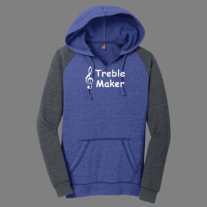 Women's Lightweight Fleece Raglan Hoodie-music Thumbnail