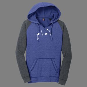 Women's Lightweight Fleece Raglan Hoodie-music Thumbnail